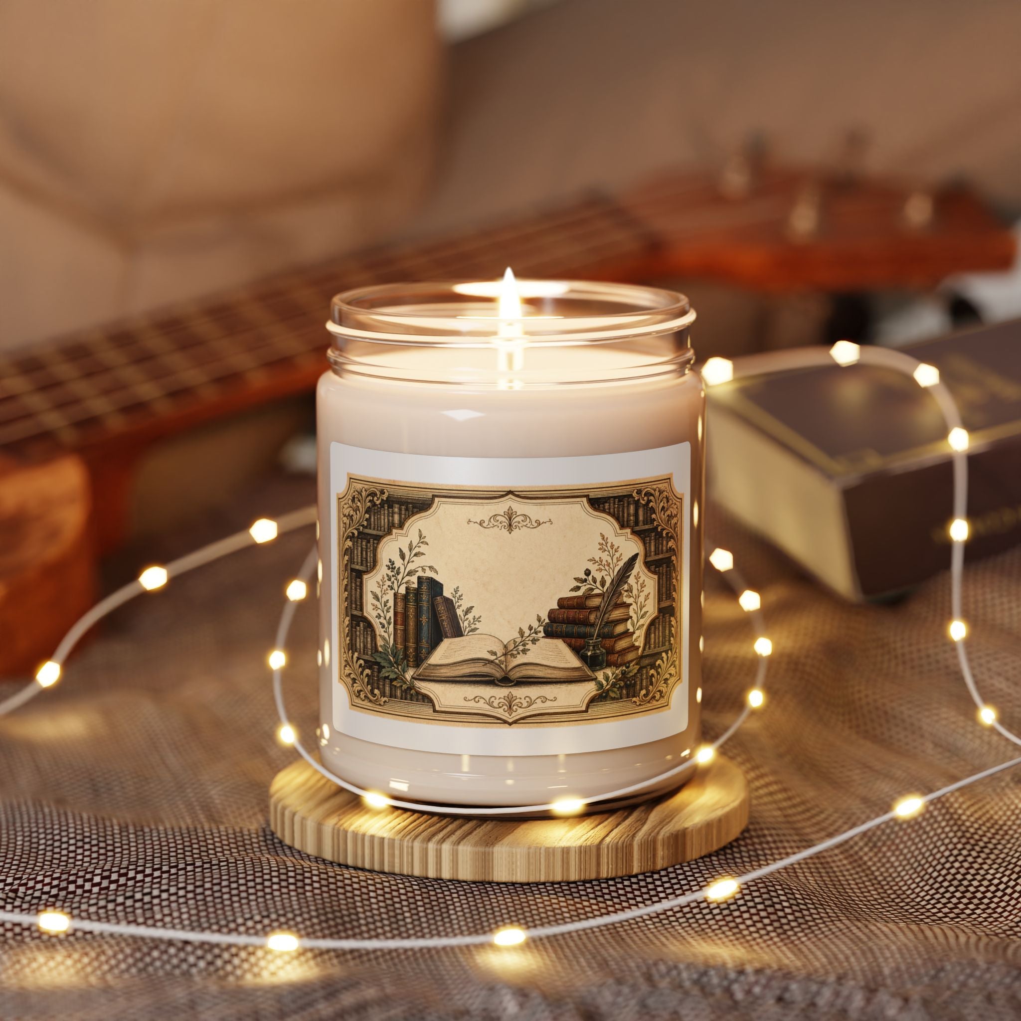 Old Library Label Style Soy Candle