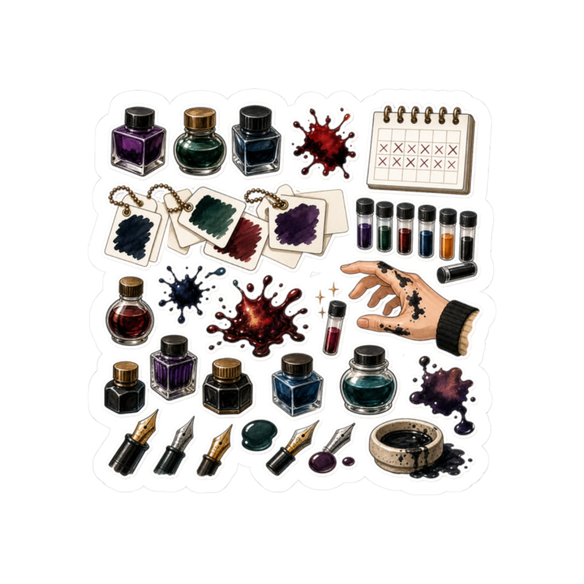 Ink Swatch Purgatory Sticker Sheet for Fountain Pen Collectors