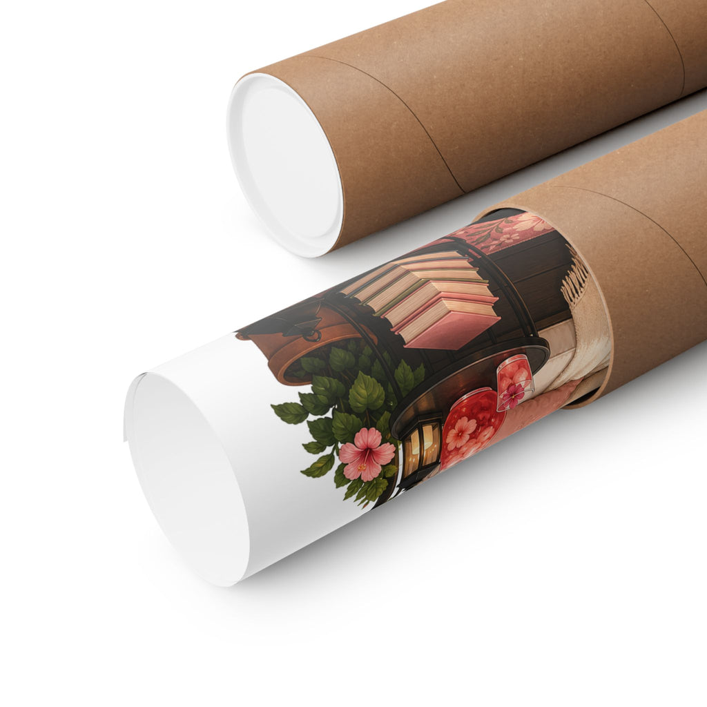 Book Drenching Wall Art Poster for Cozy Home Library Decor