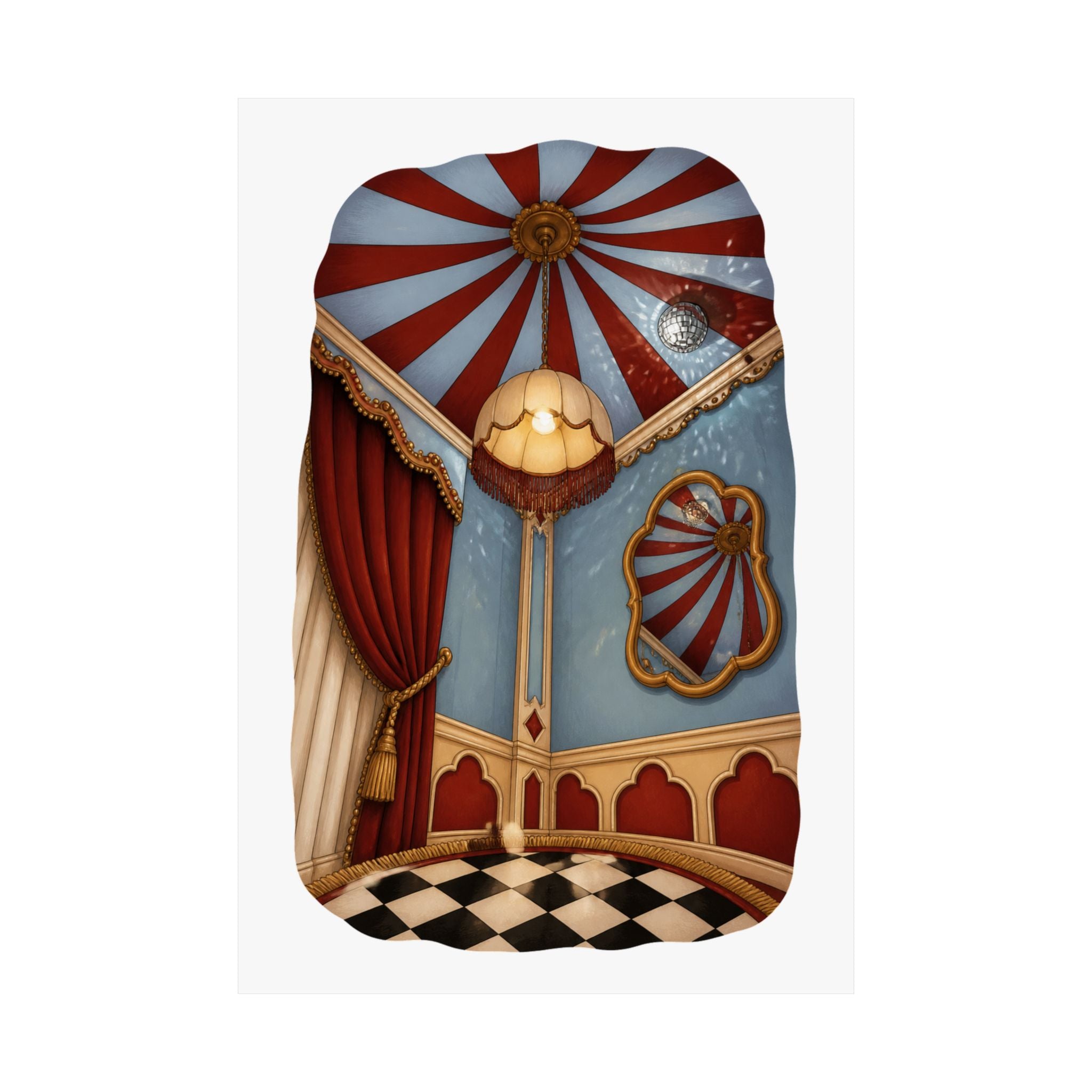 FunHaus Stripe Wall Art Poster for Circuscore Renter Decor