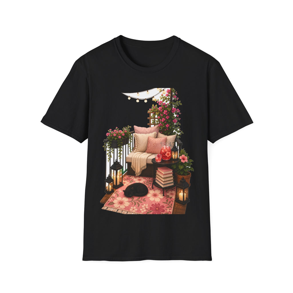 Balcony Book Nook Graphic T-Shirt