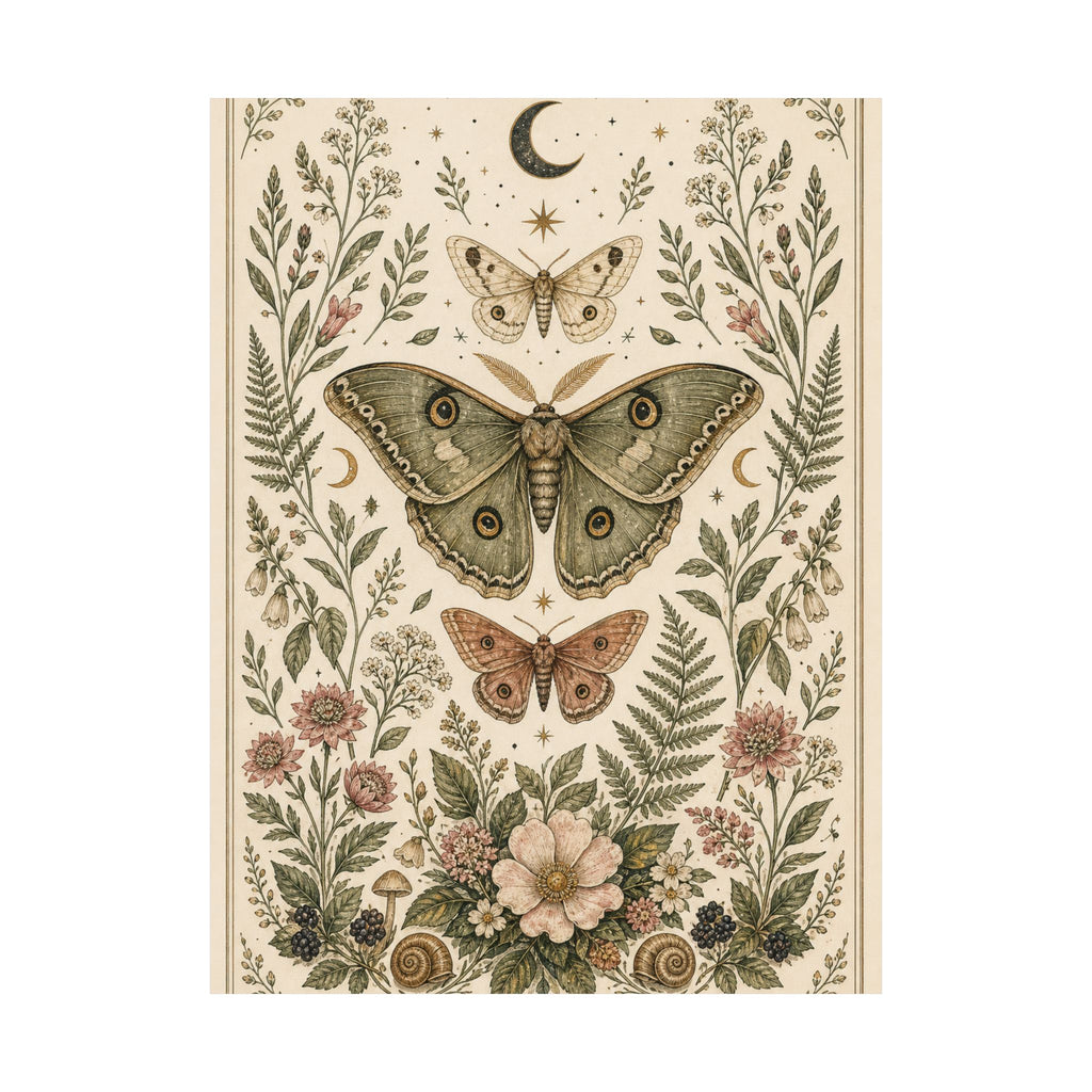 Moth Garden Wall Art Poster