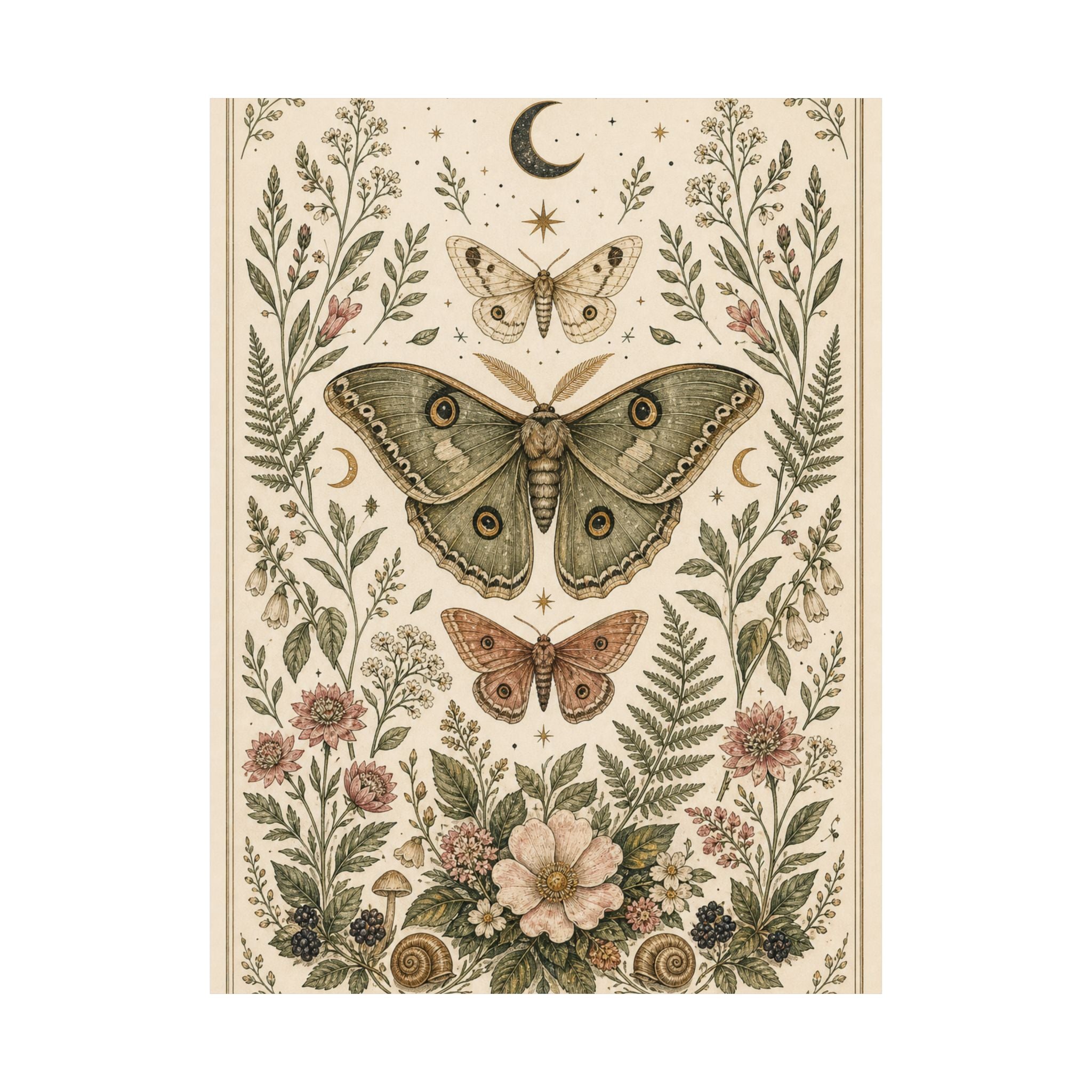 Moth Garden Wall Art Poster