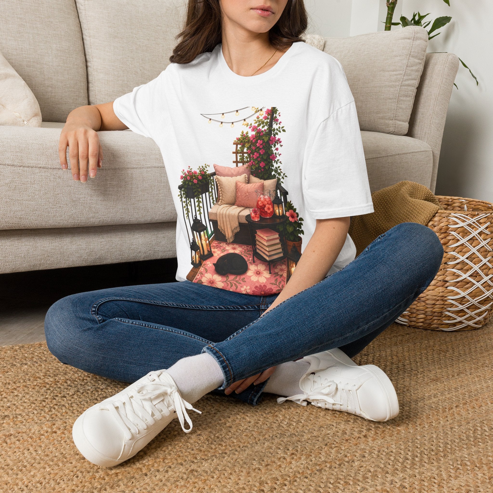 Balcony Book Nook Graphic T-Shirt