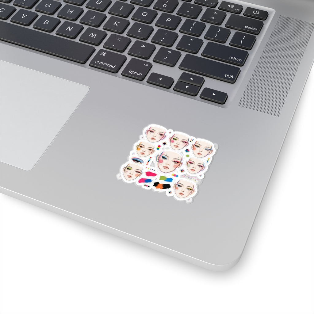 Glitchy Glam Face Chart Sticker Pack