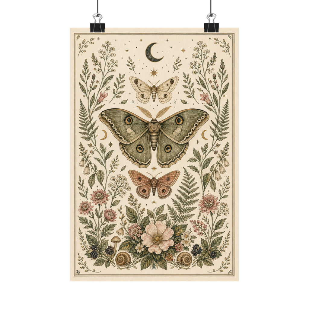 Moth Garden Wall Art Poster