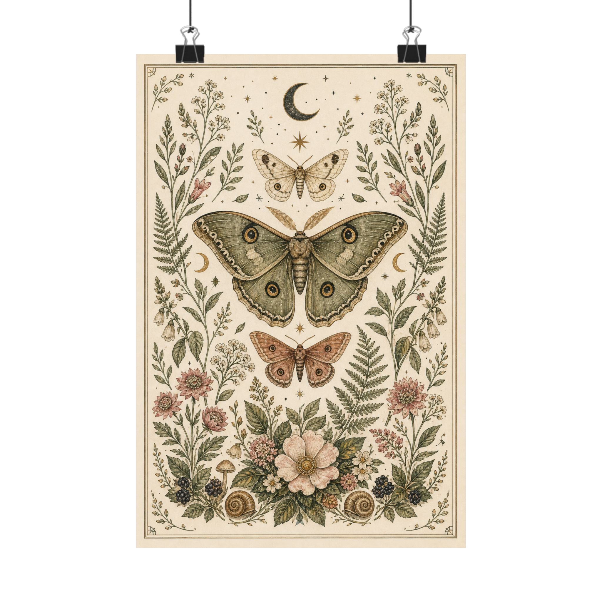 Moth Garden Wall Art Poster
