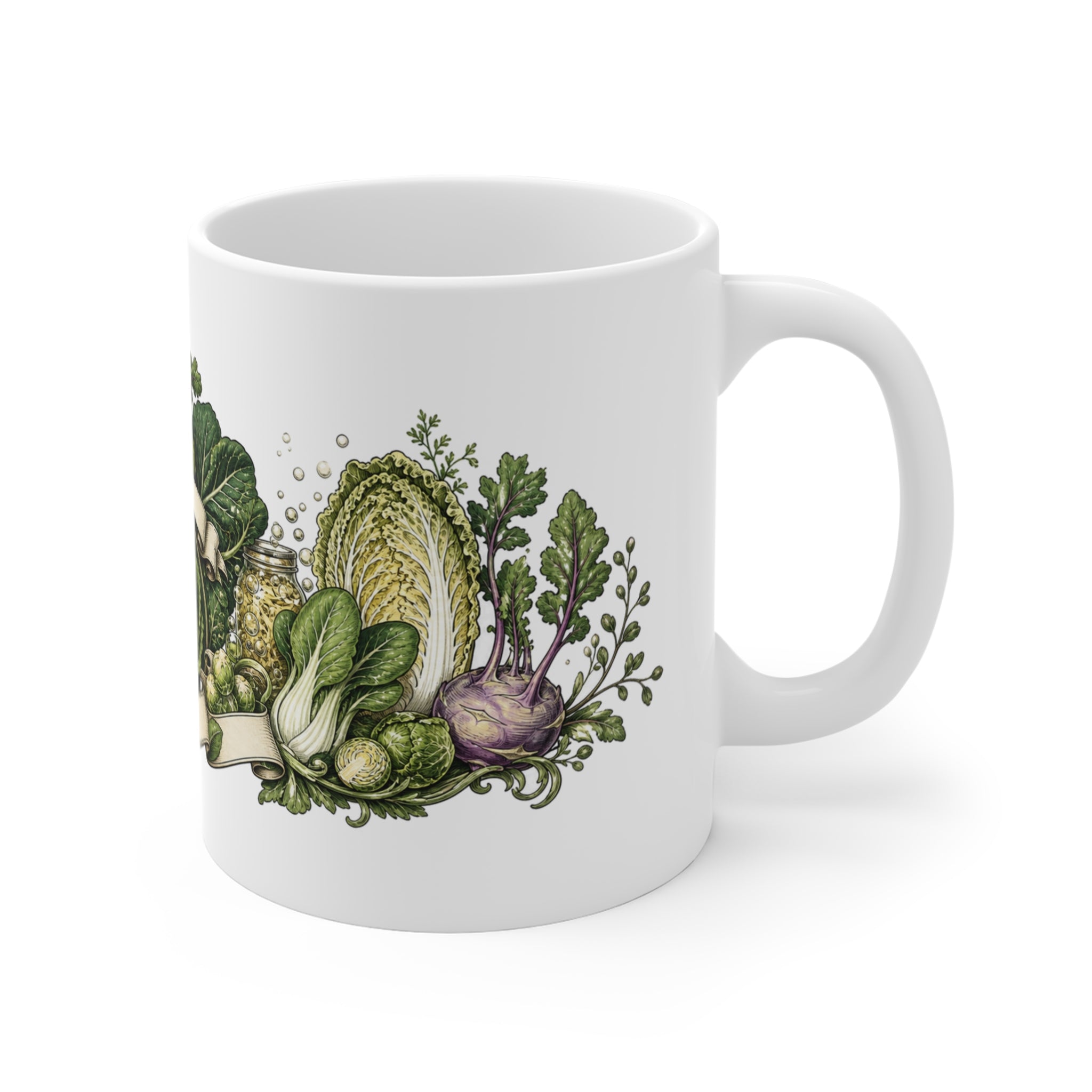 Neo Deco Coffee Mug with Jade Plum Art Deco Fan Design