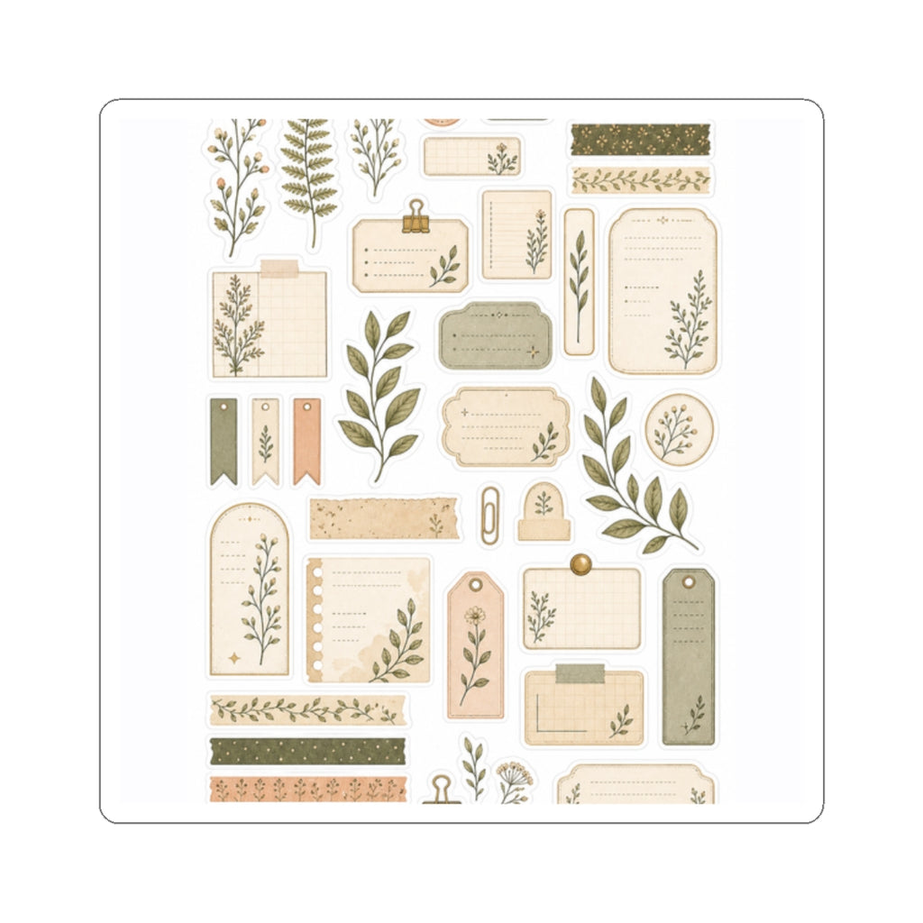 Botanical Margin Notes Sticker Sheet