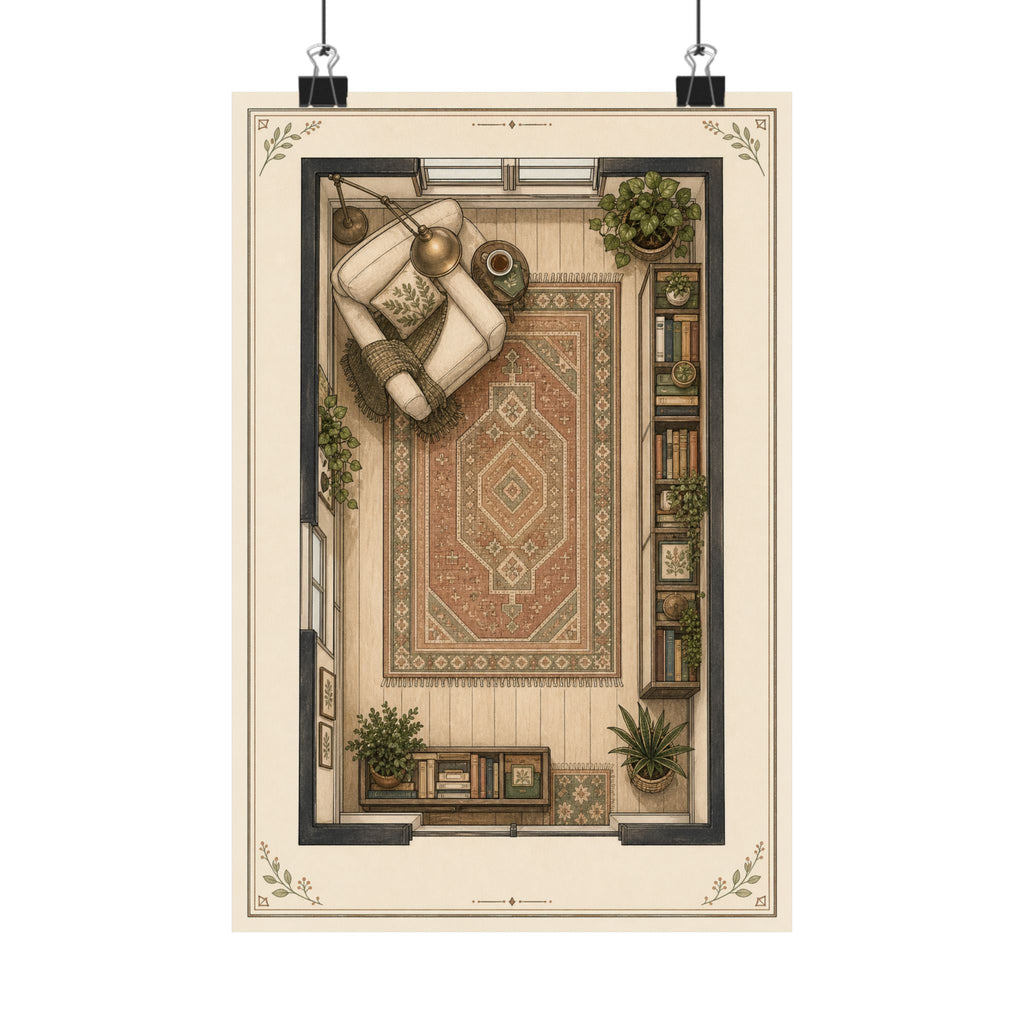 Reading Nook Floorplan Matte Poster