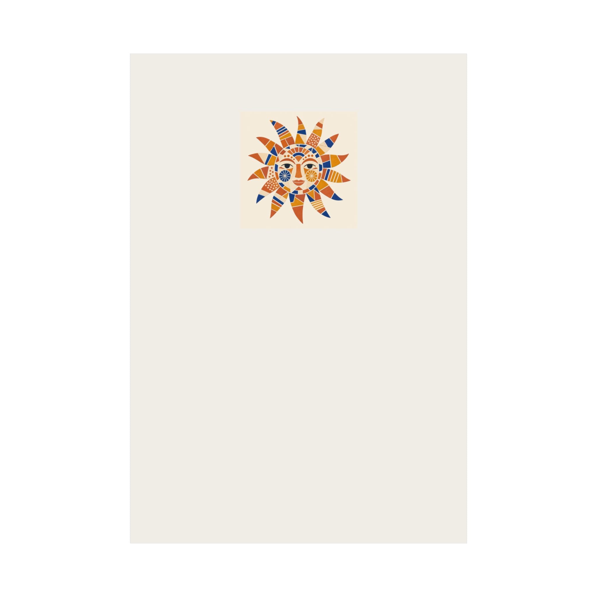 Mosaic Sun Wall Art Print for Colorful Craft Room Decor