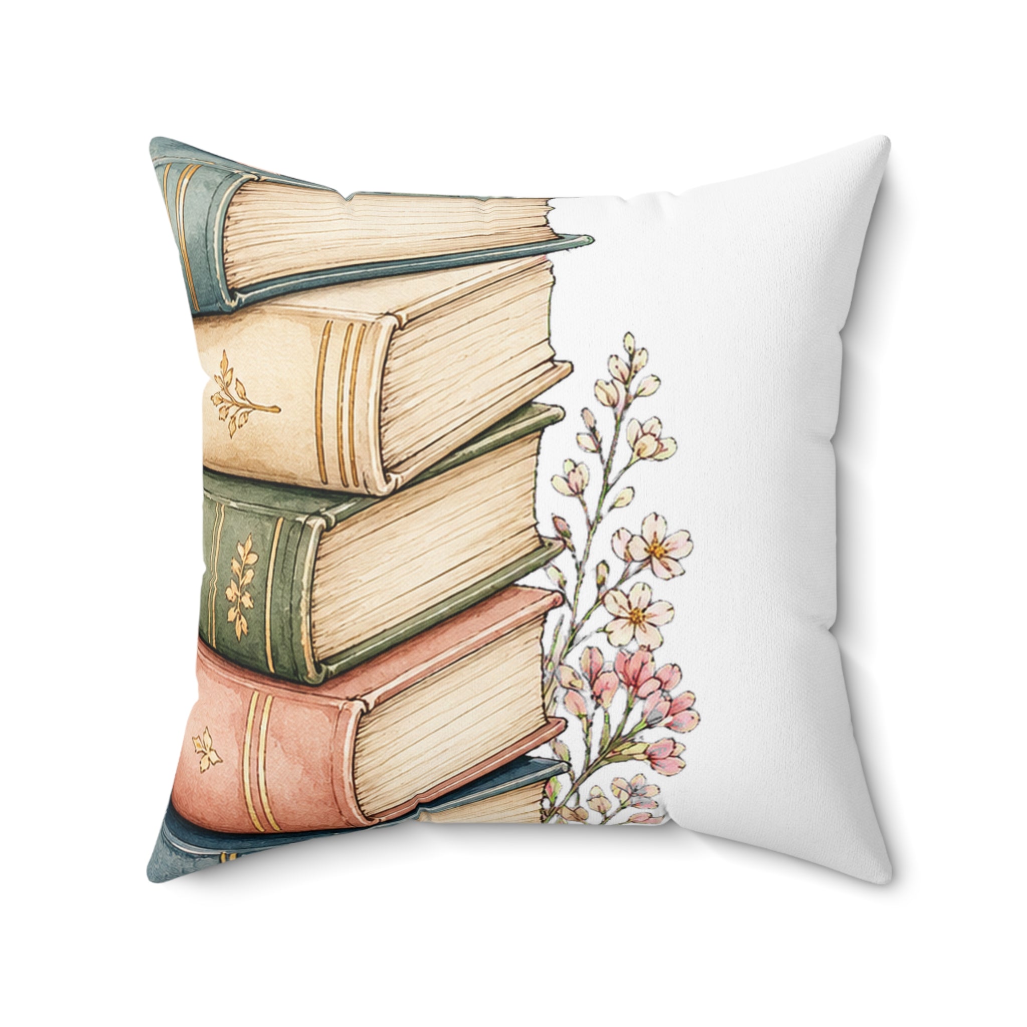 Soft Book Stack Motif Throw Pillow