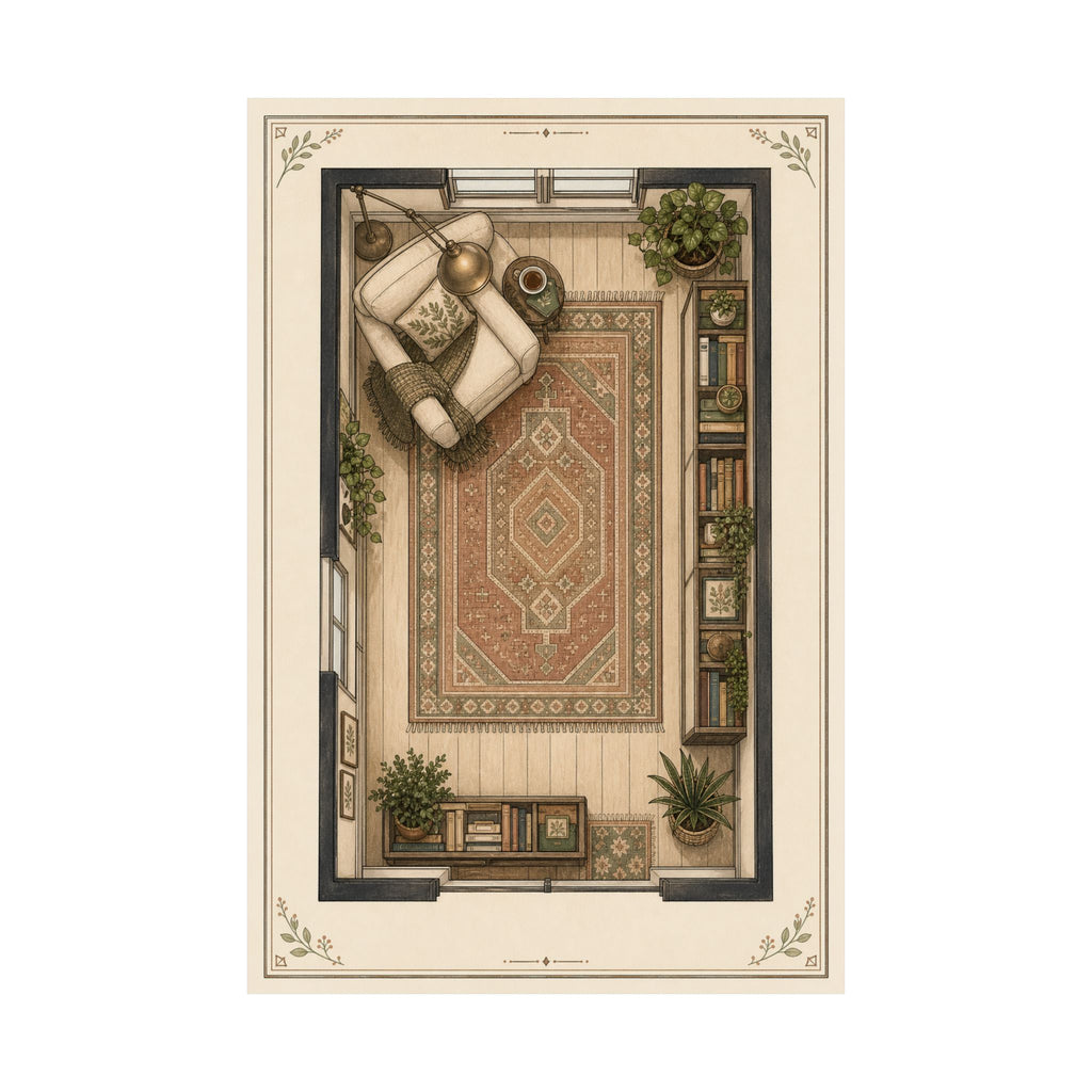 Reading Nook Floorplan Matte Poster