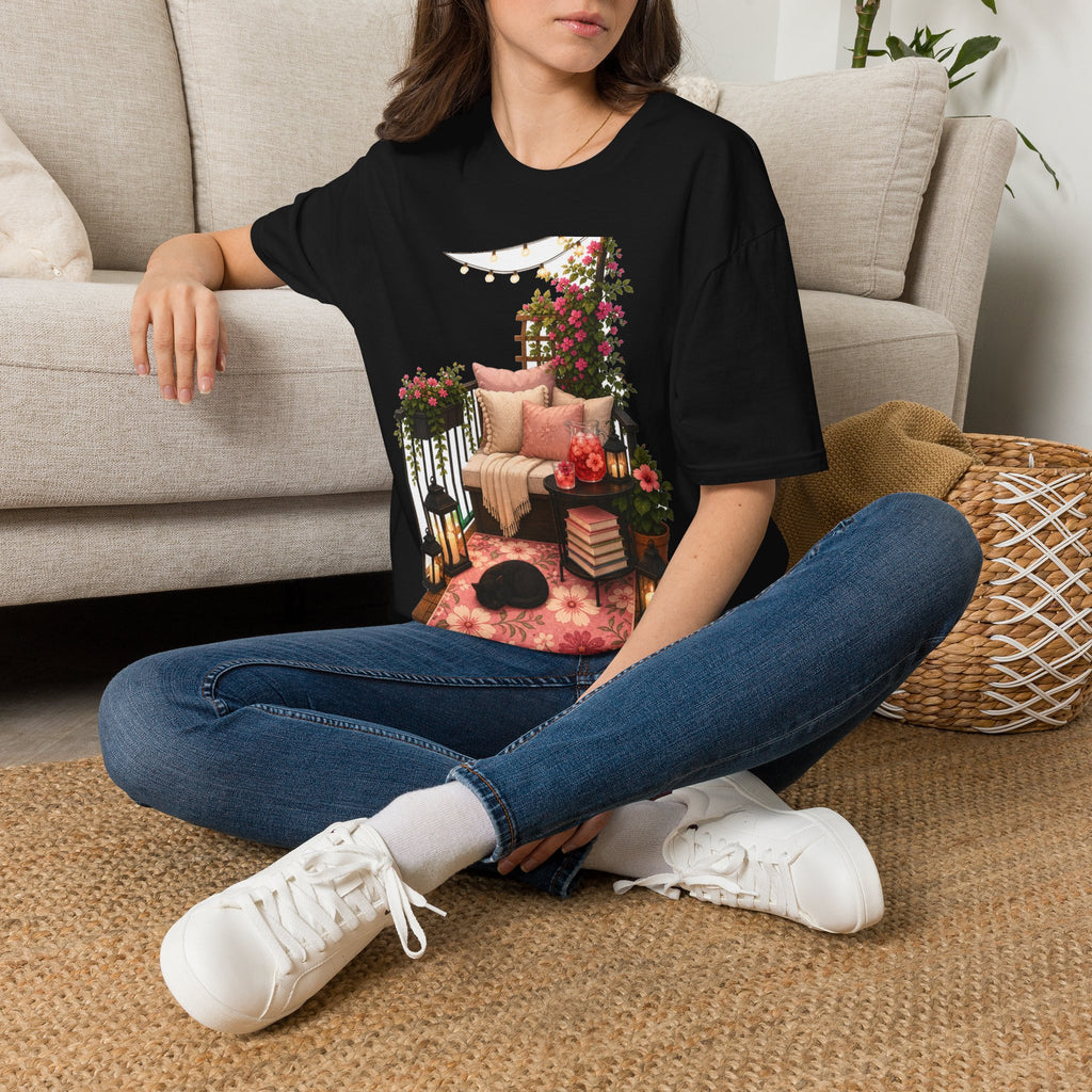 Balcony Book Nook Graphic T-Shirt