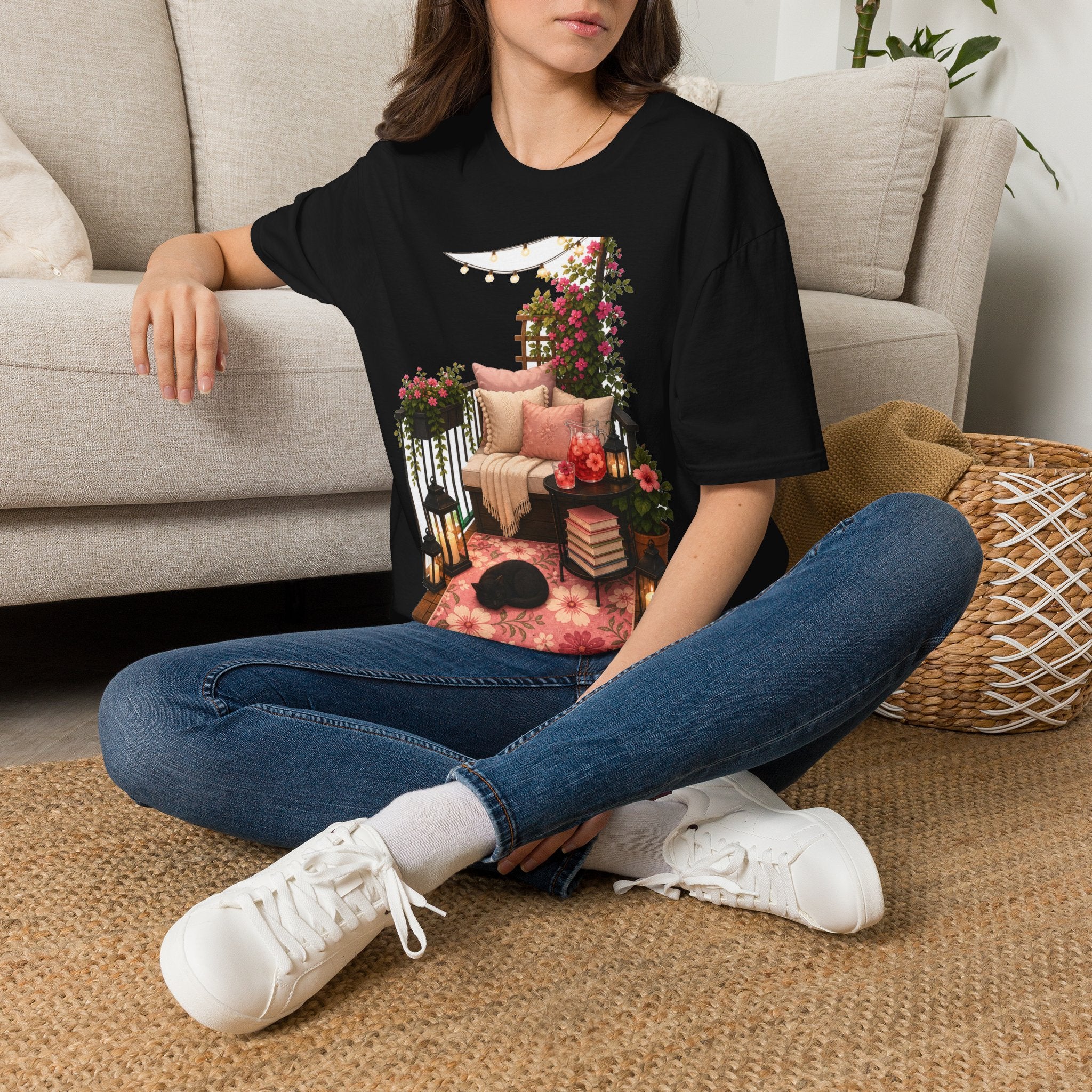 Balcony Book Nook Graphic T-Shirt
