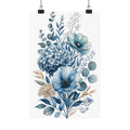 Patina Blue Botanical Wall Print Poster