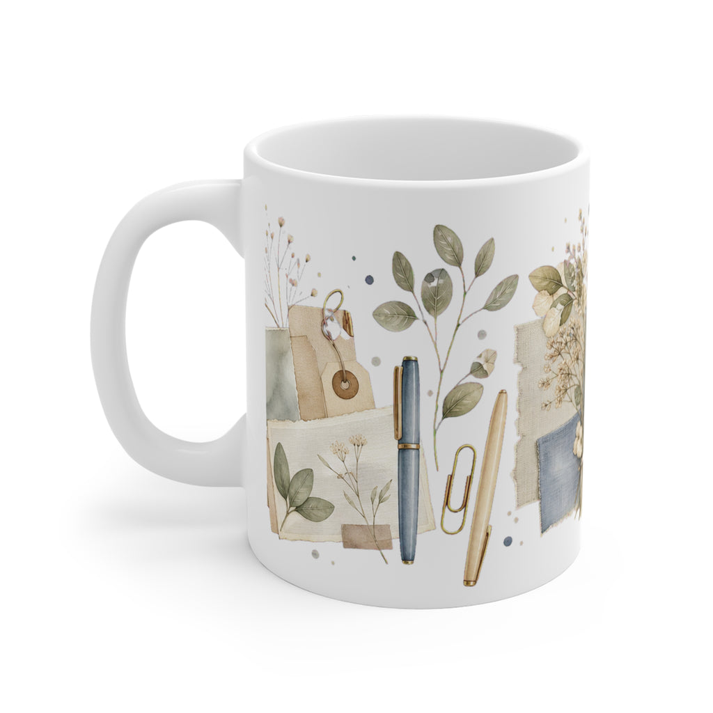 Soft Washed-Linen Desk Motif Mug