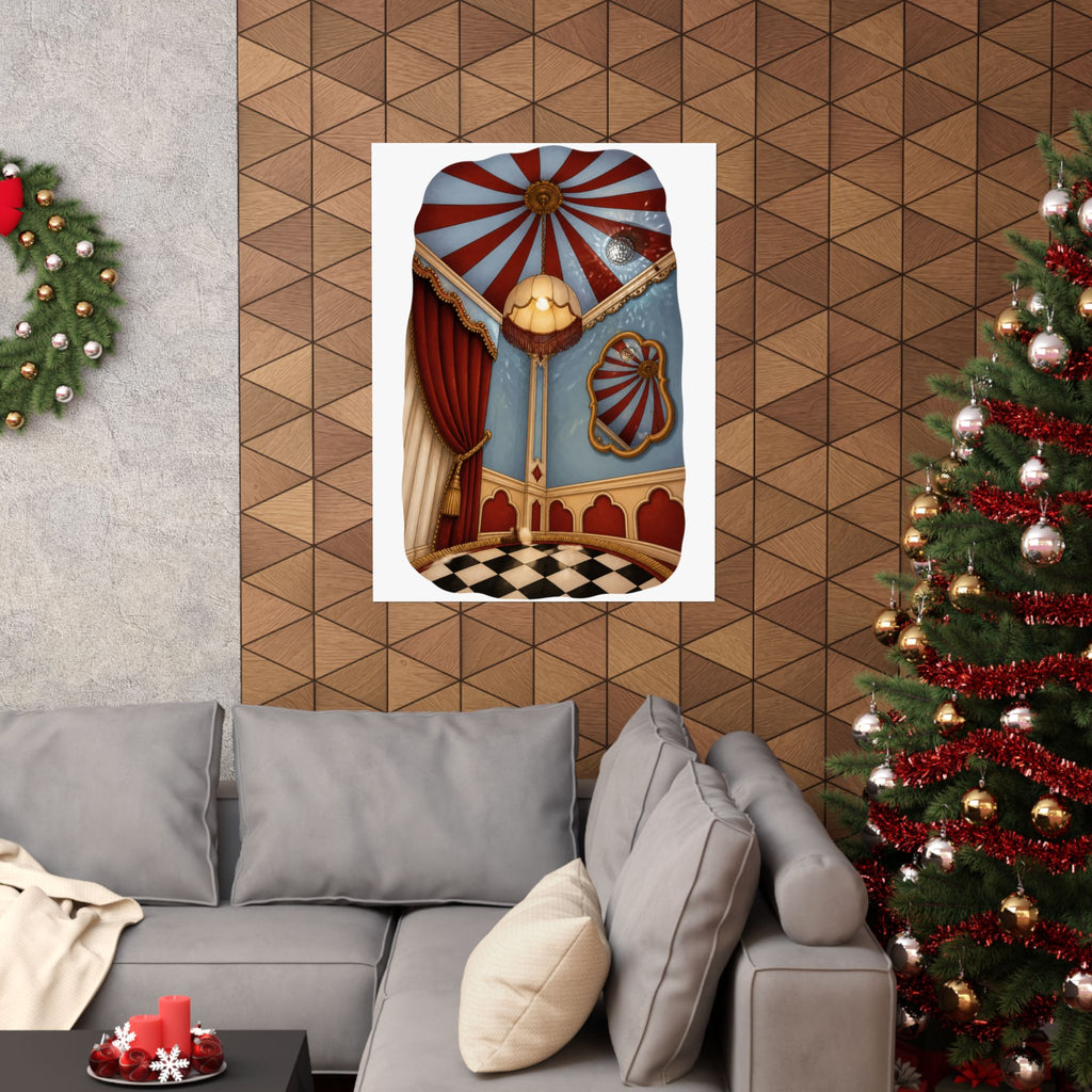 FunHaus Stripe Wall Art Poster for Circuscore Renter Decor