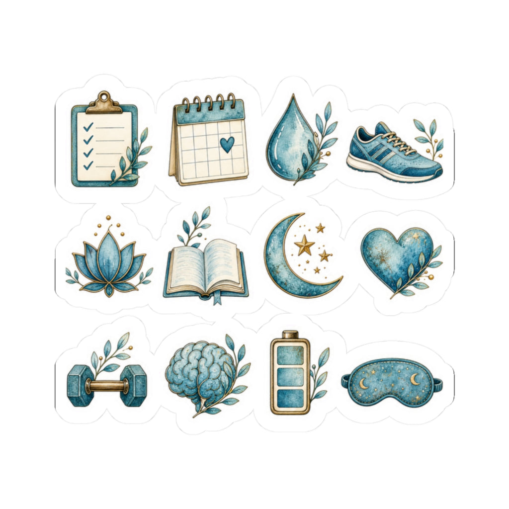 Patina-Blue Planner Mini Icons Sticker Sheet