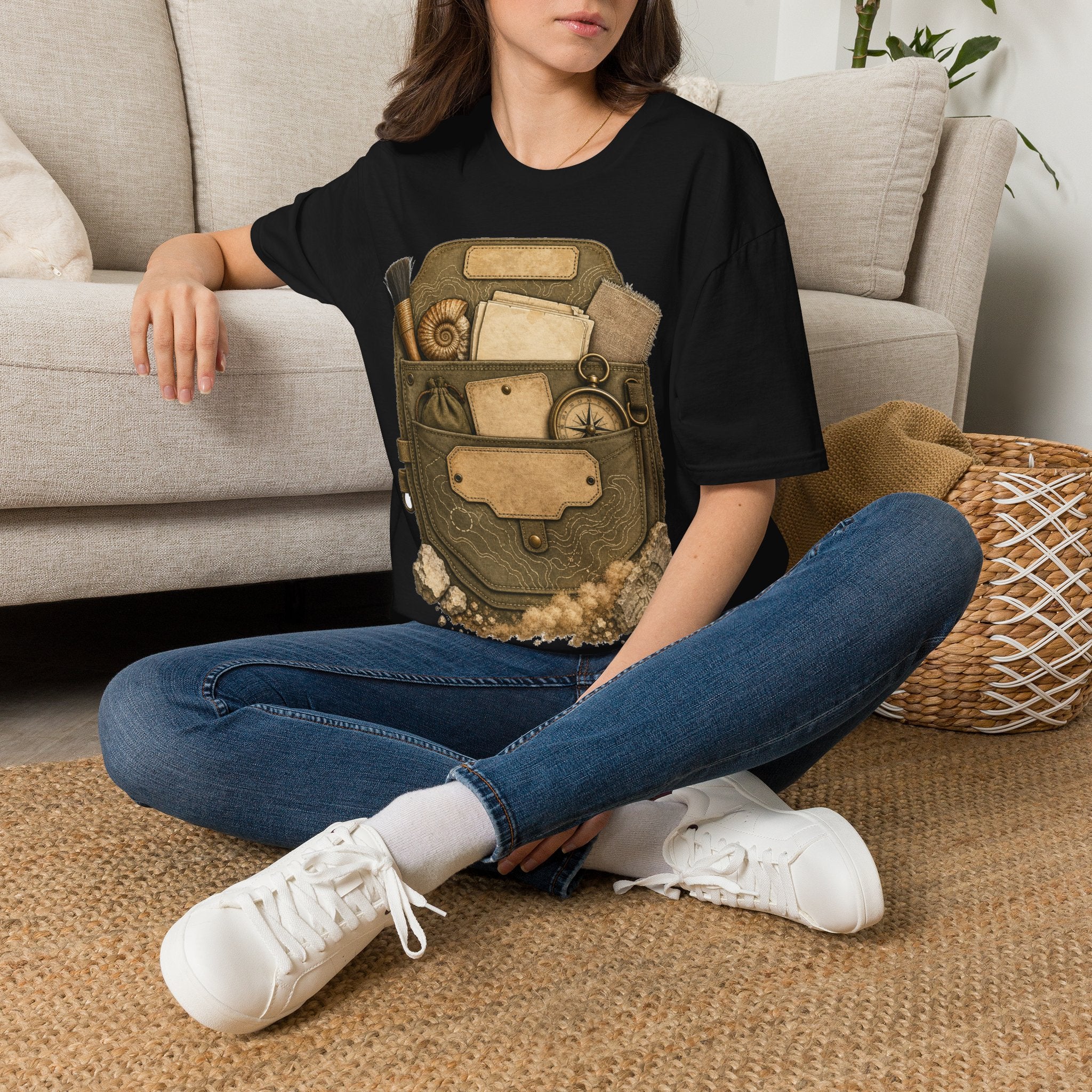Desert Pocket Inventory Shirt | Khaki Coded Explorer Aesthetic Tee