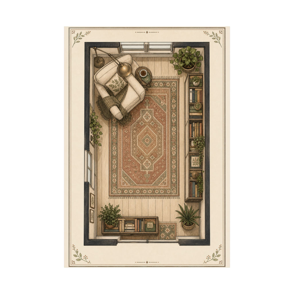 Reading Nook Floorplan Matte Poster