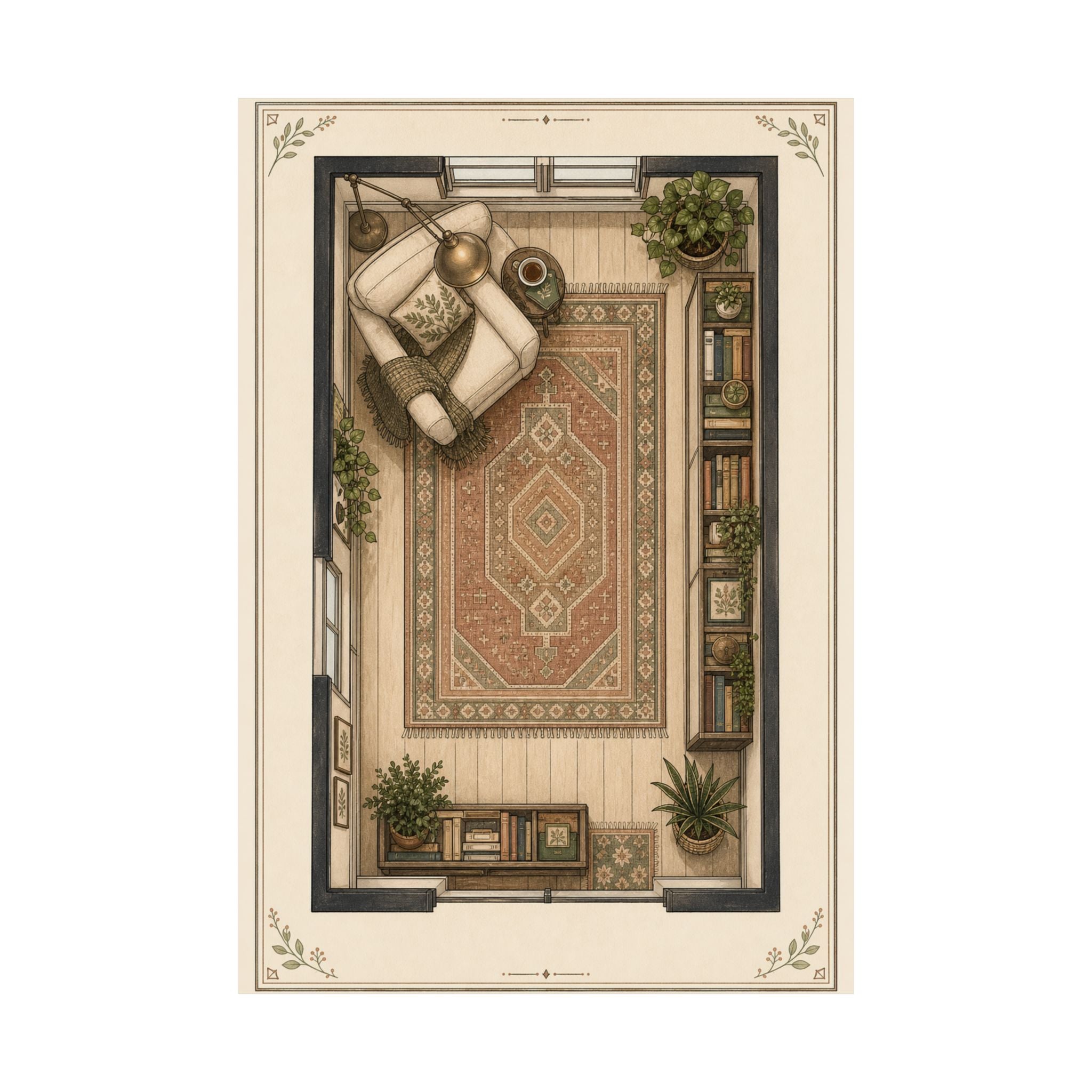 Reading Nook Floorplan Matte Poster