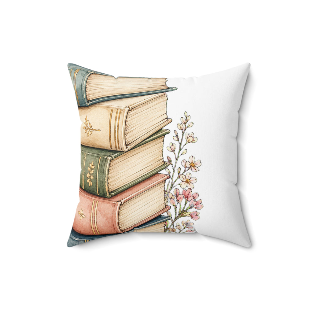 Soft Book Stack Motif Throw Pillow