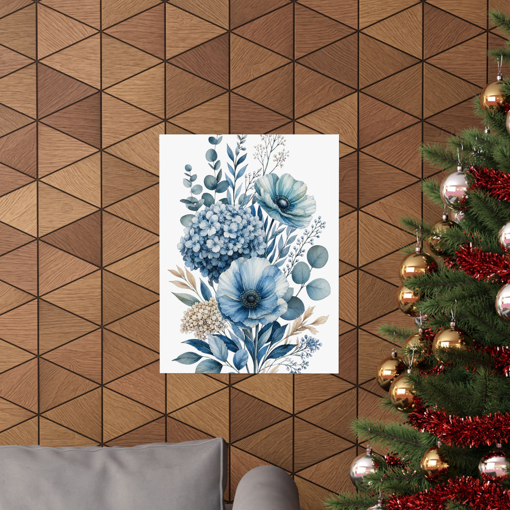 Patina Blue Botanical Wall Print Poster