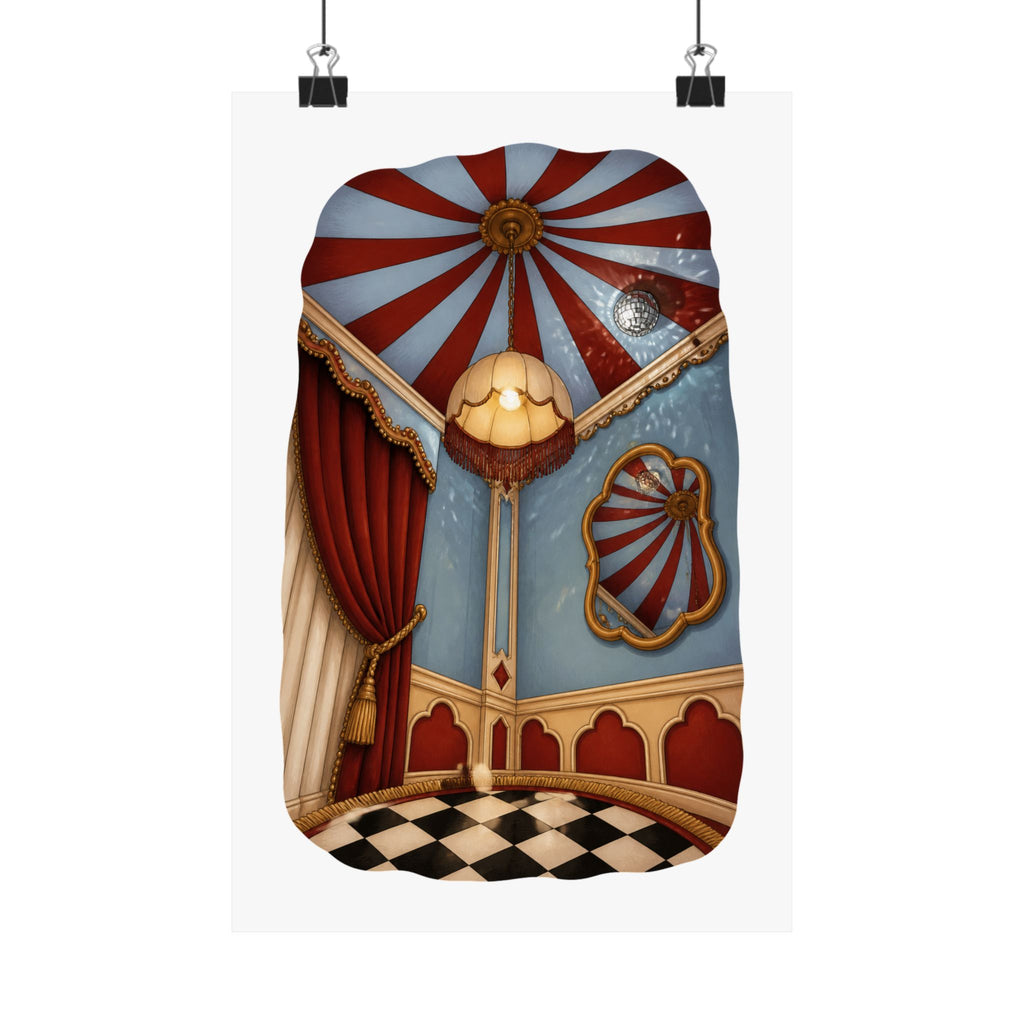 FunHaus Stripe Wall Art Poster for Circuscore Renter Decor
