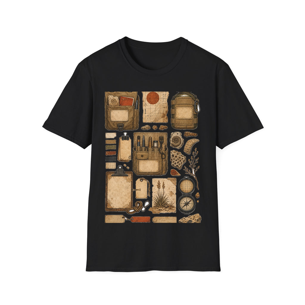 Khaki Coded Pocket Specimen Field Notes Graphic T-Shirt