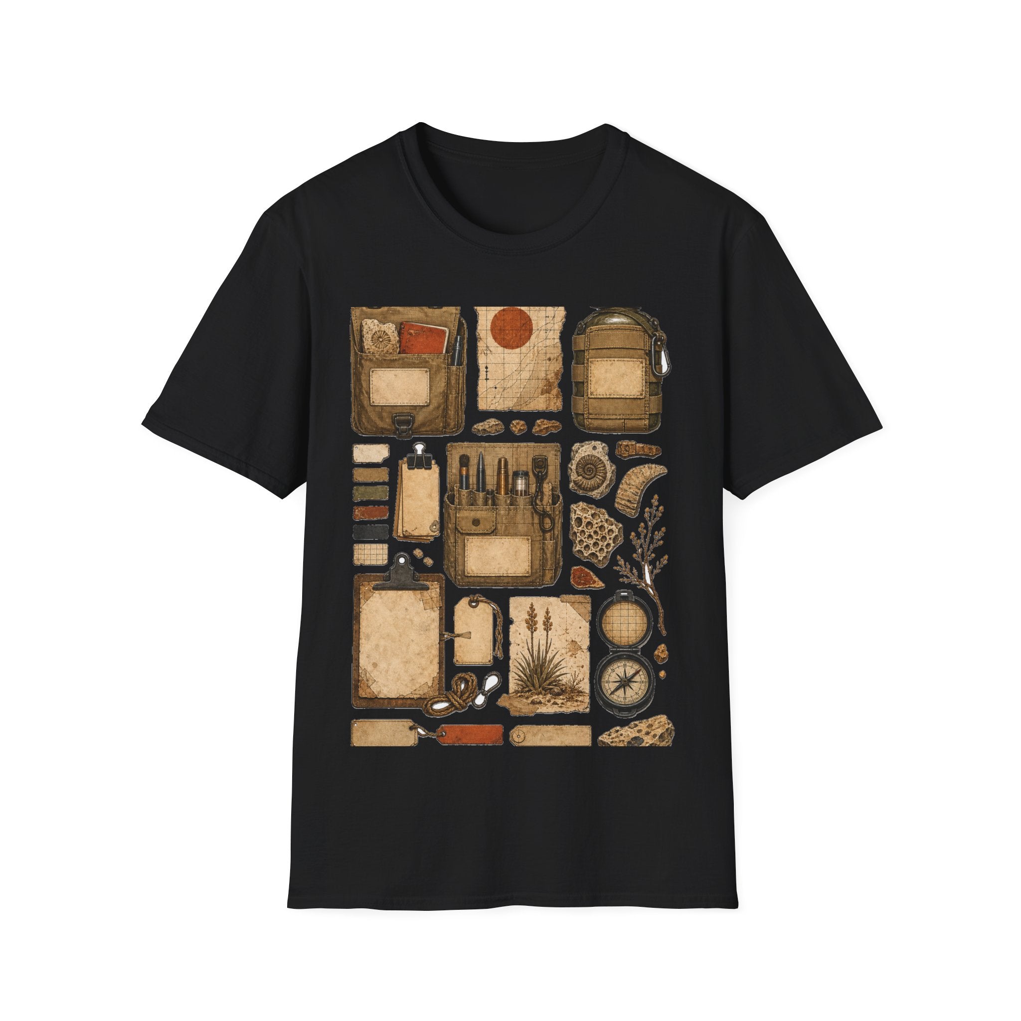 Khaki Coded Pocket Specimen Field Notes Graphic T-Shirt