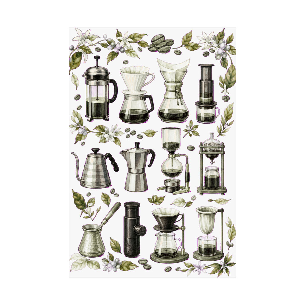 Coffee Brewing Methods Chart Poster