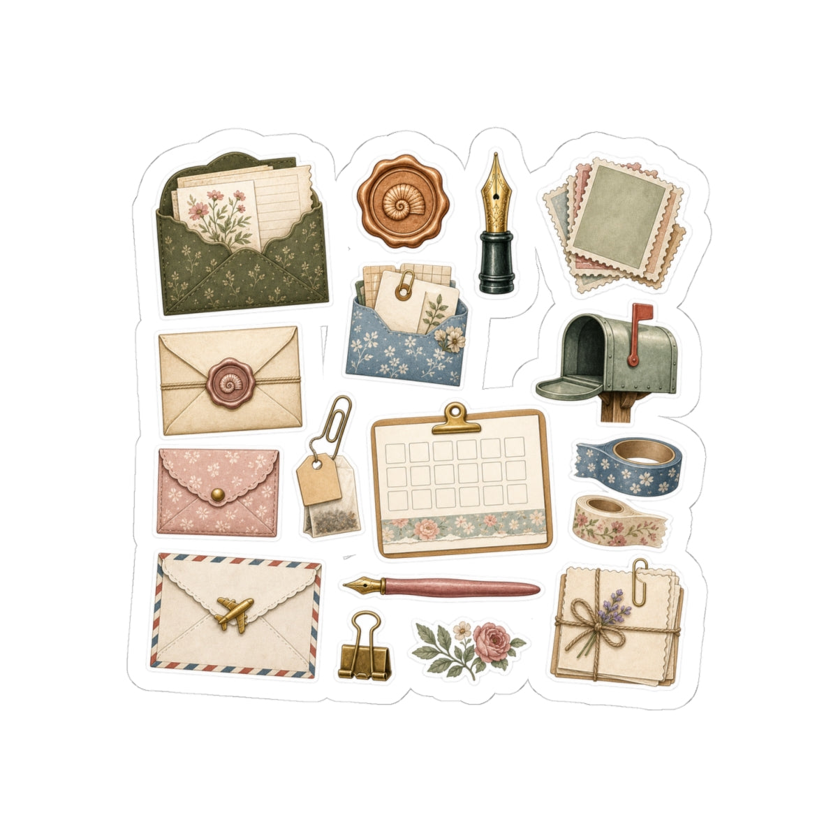 Pen Pal Pocket Post Sticker Sheet | Snail Mail Club Stationery Stickers
