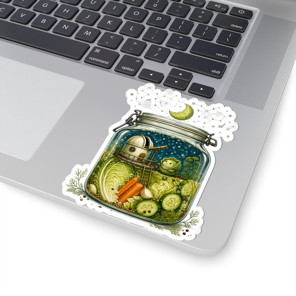 Fermentation - Brine Keeps Watch Cabbage Jar Art for Kimchi and Kraut Makers Sticker