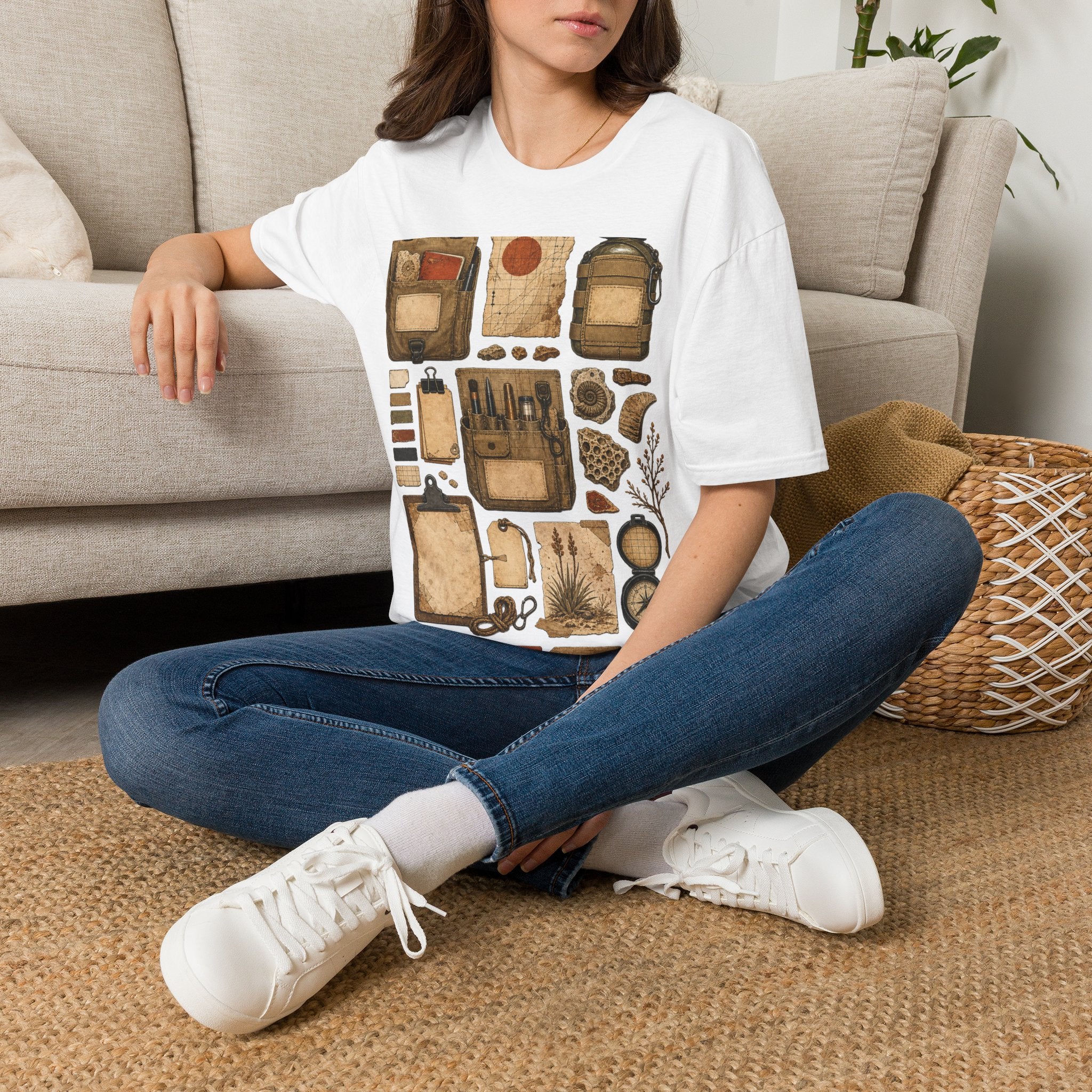 Khaki Coded Pocket Specimen Field Notes Graphic T-Shirt