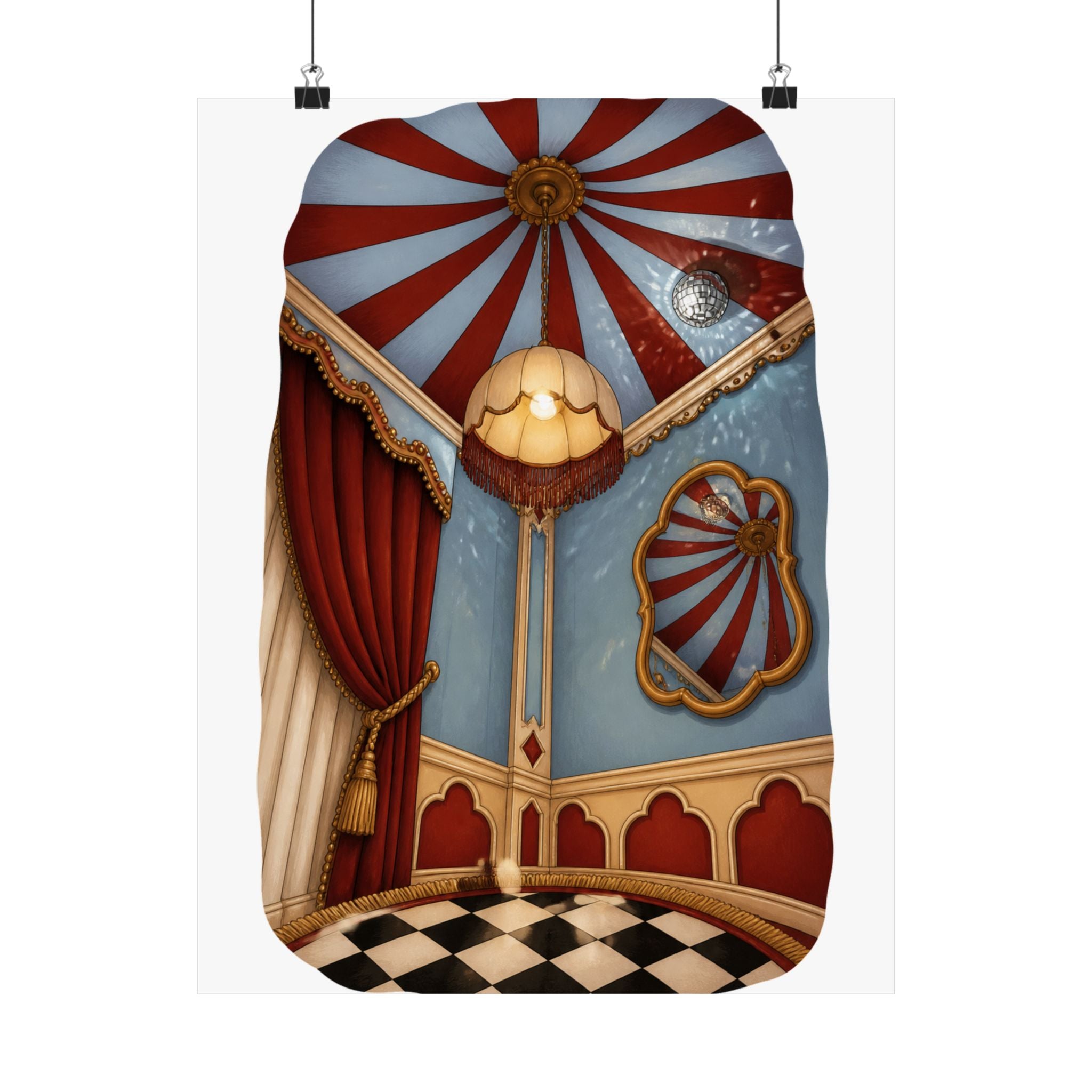 FunHaus Stripe Wall Art Poster for Circuscore Renter Decor